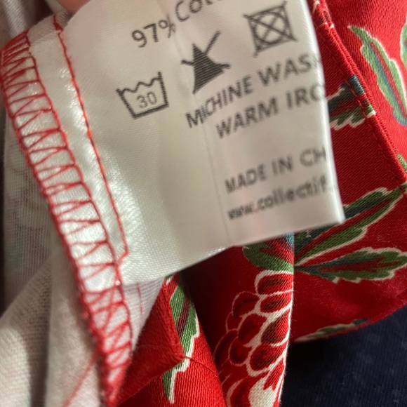 Collectif Vintage London XS Red Floral Dress - Picture 7 of 8